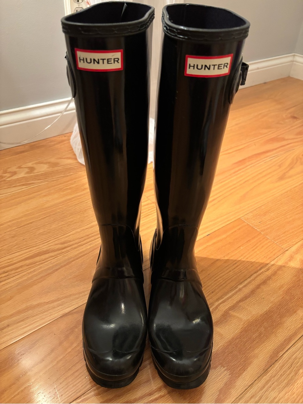 Hunter Women's Tall Gloss Black Rain Boots